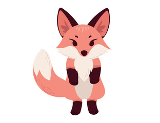 Cute red fox cartoon animal design vector illustration isolated on white background