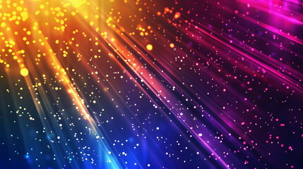 Fototapeta premium Abstract colorful background with neon light lines, glowing speed effect for banner design, space background, digital wallpaper with blue purple orange colors