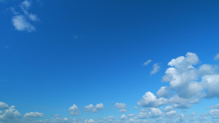 White clouds background. Blue sky with copyspace background. Time lapse.