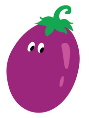 A brinjal isolated on white background