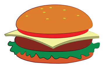 Burger isolated on white background