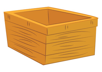 Wooden blank box isolated on white background