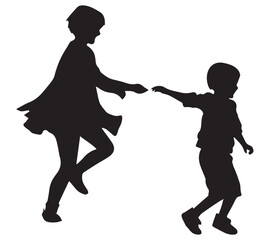 Set of silhouettes of women with children, vector. Mother's day concept
