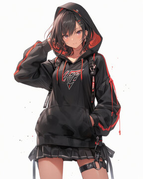 Cute anime female character portrait