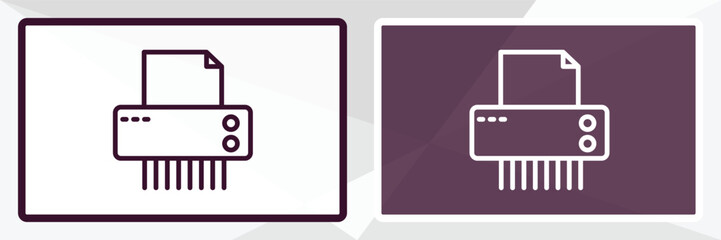 paper shredder outline icon. Linear vector from business concept. Thin line black and white paper shredder icon isolated on white and dark background