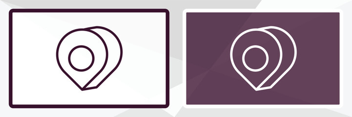 3d location graph outline icon. Linear vector from business concept. Thin line black and white 3d location graph icon isolated on white and dark background