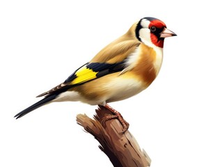 Obraz premium Goldfinch bird isolated on white background