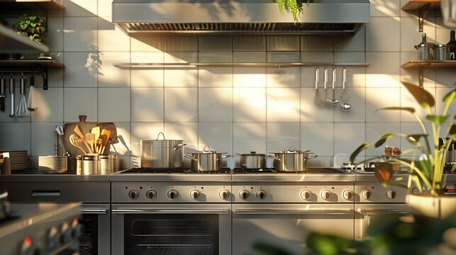 A kitchen space packed with various pots, pans, and cooking utensils.