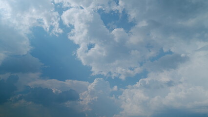 Cumulonimbus cloud and blue sky. Beautiful summer cumulonimbus cloud flowing through blue sky....