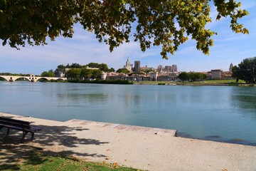 Avignon skyline with river Rhone