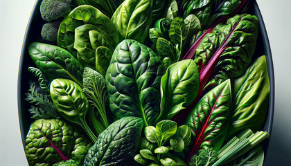 Obraz premium Discover the Best Leafy Greens for Hair Growth A Visual Guide to Nutritious Superfoods
