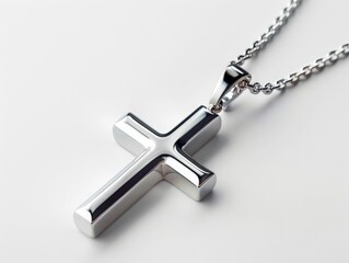 Open bible and wooden cross isolated on white background.