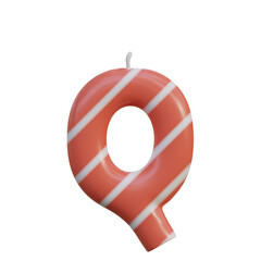 Birthday Candle 3D Alphabet PNG Letters