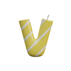 Birthday Candle 3D Alphabet PNG Letters