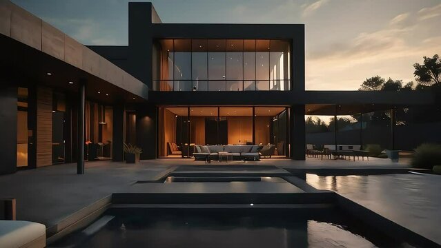Modern House With Pool in Front