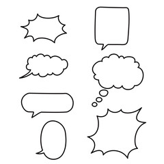 set of balloon text design blank comic element collection