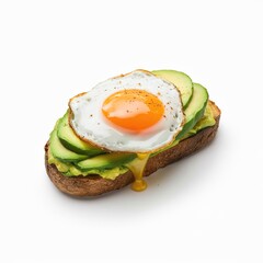 Plate of Avocado Toast with a Fried Egg