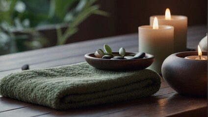 Tranquil spa ambiance captured in a serene still life