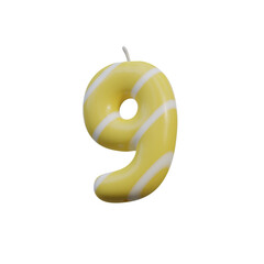 Birthday Candle 3D Alphabet PNG Letters