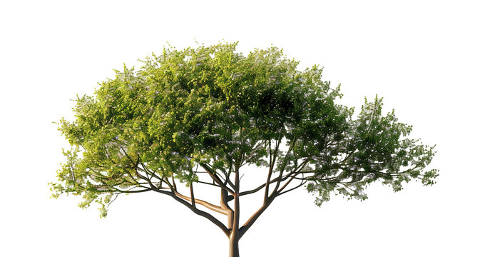 Grande albero verde, cut out. su sfondo trasparente.