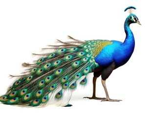 Obraz premium Peacock bird isolated on white background