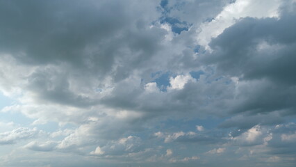 Heavy rain is coming. Cumulus dark clouds harbinger of bad weather and heavy rains. Timelapse.