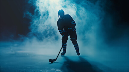 Hockey Player Athlete Ice - Athlete on Ice Rink in Hockey Uniform