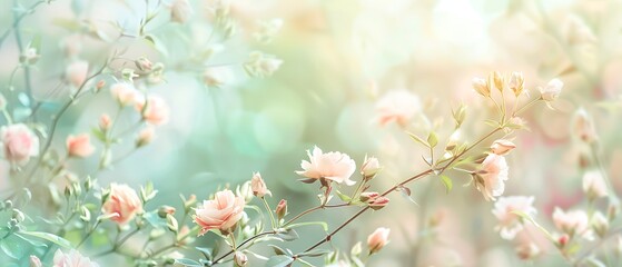 Fototapeta premium Serenity of Spring: Pastel Color Palette with Abundant Copy Space in High Quality Photography