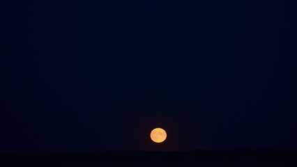 Full light moon during black night. Full moon at cloudless night. Full moon during halloween night. Timelapse.