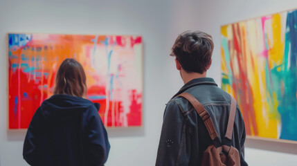 Gallery exhibition, LGBTQ paintings, vibrant art space