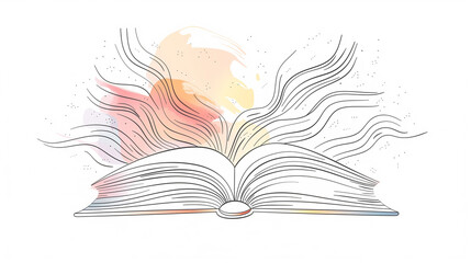 Open Book With Watercolor Splashes