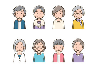 シニア女性　アイコン