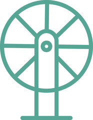 wooden spinning wheel icon