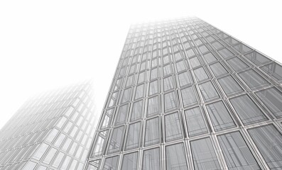 Concept city architecture 3d illustration