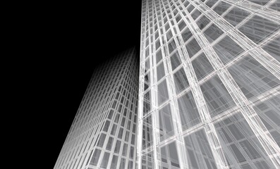 Concept city architecture 3d illustration