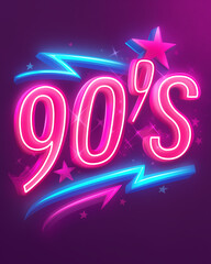 90's theme background in neon colors design