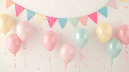 Festive balloons banner - Celebration design