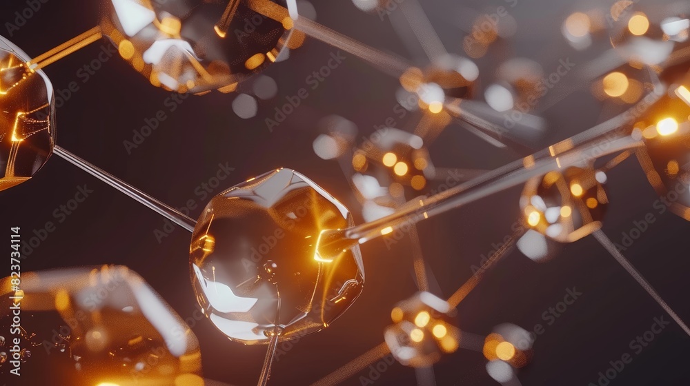 Aufkleber decentralized blockchain network, with nodes represented as interconnected spheres and transaction data flowing between them.