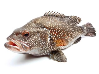 Naklejka premium Grouper fish isolated on white background.