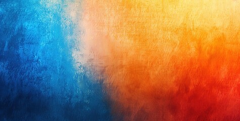 Abstract texture with brush strokes of bright blue, orange and red colors. Fire gradient effect perfect for modern art backgrounds, dynamic wallpapers or creative graphic projects
