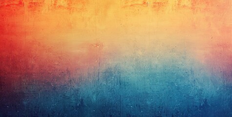 Gradient grunge texture that goes from fiery orange to cool blue. Creative concept for design studios, backgrounds and fashion wallpapers
