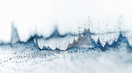 Obraz premium Isolated graph with multiple lines moving downward, white background, economic decline, highquality stock photo