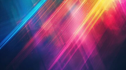 Abstract gradient background with colorful light rays and sparkling effects. Vibrant stripes are ideal for digital backgrounds, modern art and creative projects