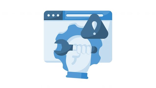 animated website maintenance icon. Perfect for seo, web, website, search, digital, online, computer, animation, animated, technology, internet, interface, browse, optimization, www, browser
