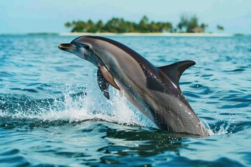 Fototapeta premium dolphin playing on the ocean surface