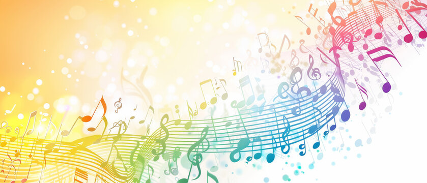 A colorful musical note with a rainbow background. LBGTQ people pride symbol