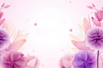 Colorful banner with purple and pink floral pattern with space in the middle for advertisement text