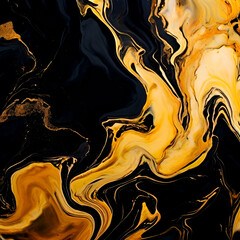 monocolor alcohol ink marbling raster background liquid waves and stains black and gold abstract,very beautiful design,