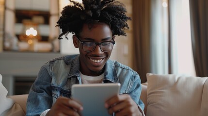 Young Man Using a Tablet