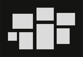 Pictures or photos frame collage. comics page grid layout abstract photo frames and digital photo wall template